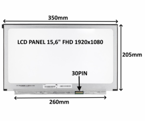 LCD PANEL 15,6" FHD 1920x1080 30PIN MATNÝ IPS / BEZ ÚCHYT...