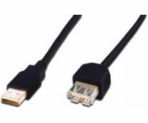 Digitus USB kabel prodlužovací A-A, 2xstíněný, měď, 3m, č...