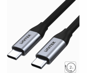 USB Unitek USB-C na USB-C kabel stříbrný (C14091ABK)