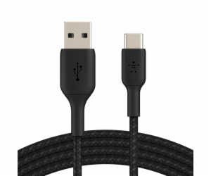 BELKIN kabel oplétaný USB-C - USB-A, 1m, černý