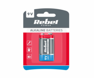 Baterie 6LR61 (9V) alkalická REBEL 1ks / blistr BAT0062B