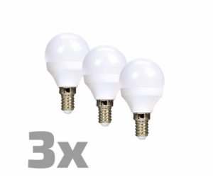 ECOLUX LED žárovka Ecolux 3-pack , miniglobe, 6W, E14, 30...