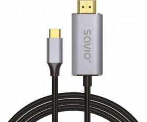 USB-C to HDMI 2.0B cable 2m silver / black gold tips SAVI...