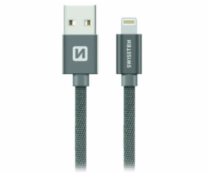 Swissten Datový Kabel Textile Usb / Lightning 0,2 M Šedý