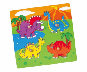 Dřevěné puzzle s úchyty pro nejmenší Viga Dino