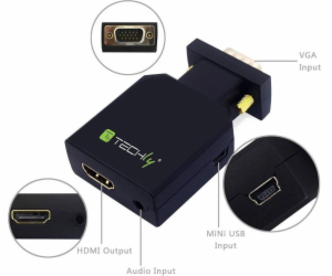 Konwerter adapter VGA + 3,5mm audio na HDMI M/F 