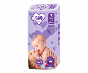 New Love Premium comfort 3 MIDI 4-9 kg 48 ks dětské jedno...