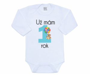 Body s potiskem New Baby Už mám 1 rok modré