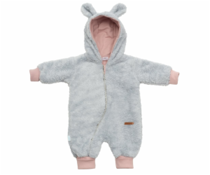 Luxusní dětský zimní overal New Baby Teddy bear šedo růžový