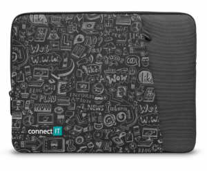 CONNECT IT Doodle pouzdro pro notebook 15.6", ČERNÉ