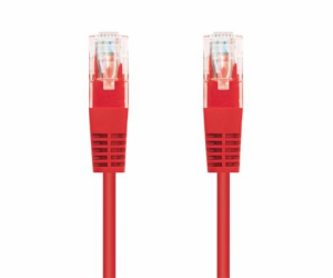 C-TECH kabel patchcord Cat5e, UTP, červený, 0,25m