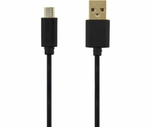 BULK USB-A - microUSB USB kabel 0,9 m černý (9847)