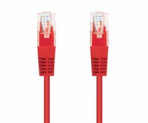 C-TECH kabel patchcord Cat5e, UTP, červený, 1m