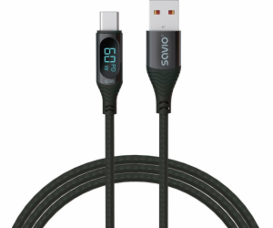 SAVIO USB - USB-C cable with display  CL-172  1 m  black