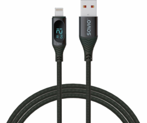 SAVIO USB - Lightning cable with display CL-173 1 m black