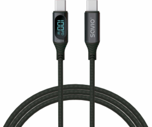 SAVIO USB-C - USB-C cable with display  CL-174  1 m  black