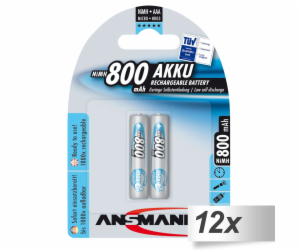 12x2 Ansmann maxE NiMH Akku Micro AAA 800 mAh