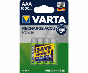 10x4 Varta Rechargeable Accu NiMh 1000 mAh Micro VPE Innenk.