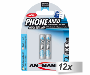 12x2 Ansmann maxE NiMH Akku Micro AAA 800 mAh DECT PHONE