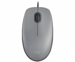 Logitech myš Corded M110 tichá, šedá, EMEA