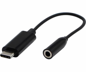 USB adaptér USB-C - Jack 3,5 mm černý