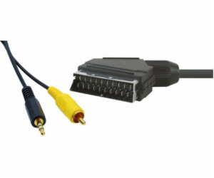 Scart kabel - RCA (Cinch) + Jack 3,5mm 5m černý