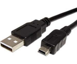 LAMA PLUS USB-A - miniUSB USB kabel 3 m Černý