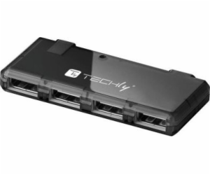 USB HUB Techly 4x USB-A 2.0 (IUSB2-HUB4-BKTY)