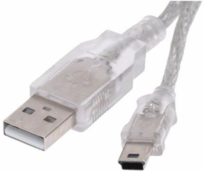 Logo kabelu USB USB-A - miniUSB 0,6 m průhledný (31184)