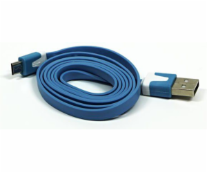 Neutrální USB-A - microUSB USB kabel 1 m Modrý