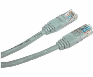 Patchcord s logem, UTP, Cat.5e, RJ45 M/2m, nestíněný, šedý