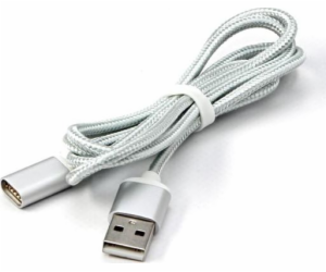 Red Fighter USB-A USB kabel – magnetický 1 m stříbrný