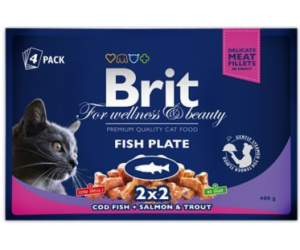 Brit Premium Cat Pouches Fish Plate 400g (4x100g) kapsičk...