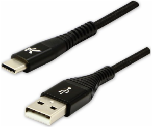 Kabel USB Logo USB-A - USB-C 1 m Černý