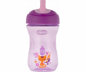 Chicco Nevylévací kelímek + brčko 266ml fialový