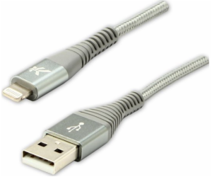 USB kabel Logo USB-A - Lightning 2 m stříbrný