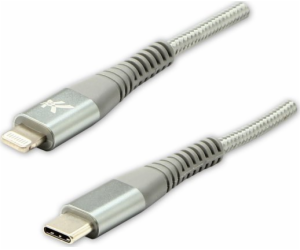 Logo USB USB-C - Lightning kabel 2 m stříbrný