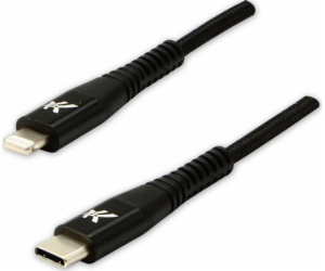 USB kabel Logo USB-C - Lightning 1 m černý