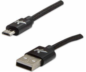 USB kabel Logo USB-A - microUSB 1 m Černý