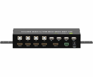 Techly Switch Techly HDMI/USB KVM Switch 4x1 MultiViewer ...