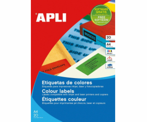 Etikety Apli Color APLI, 210x297mm, obdélníkové, žluté, 2...