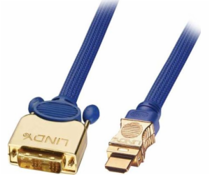 Kabel Lindy HDMI - DVI-D 0,5m modrý