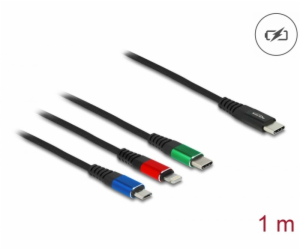 Delock Nabíjecí kabel USB 3 v 1 USB Type-C™ na Lightning™...