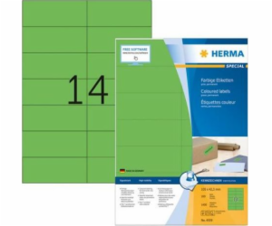 Herma Color etikety A4, 105 x 42,3 mm, zelené, permanentn...