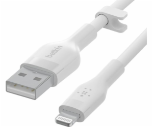 BoostCharge USB-A to Lightning silikonový kabel 2m, bílý