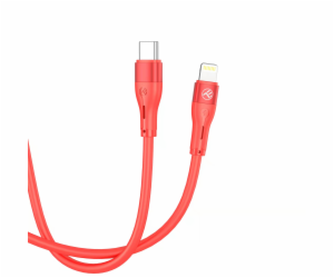 Tellur Silicone Type-C to Lightning cable PD30W 1m red