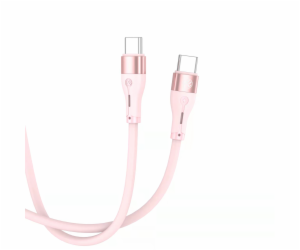 Tellur Silicone Type-C to Type-C cable PD60W 1m pink