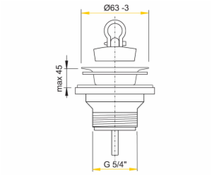 Výpusť umyvadla 5/4x63mm nerez vršek A31