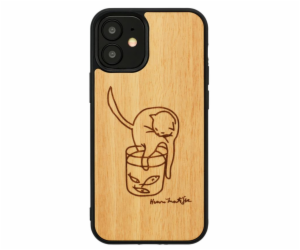 MAN&WOOD case for iPhone 12 mini cat with red fish