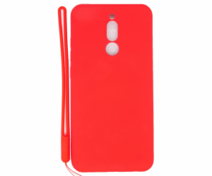 Xiaomi Redmi 8 Soft Touch Silicone Case with Strap Red